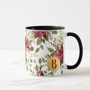 Taza Flor de Nochebuena de vacaciones de Navidad Baya d