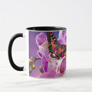 Taza Flor de orquídea morada rosa