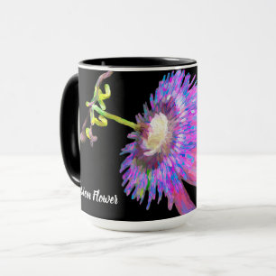 Taza Flor de pasión púrpura pintada