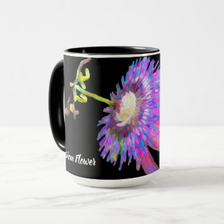 Taza Flor de pasión púrpura pintada