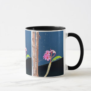 Taza Flor de plumeria rosa hawaiana