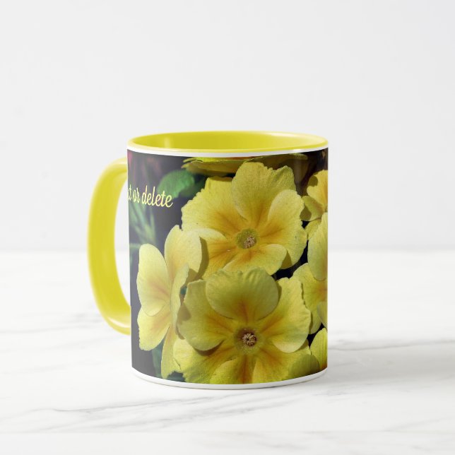 Taza Flor de rosa amarilla personalizada (Anverso izquierdo)