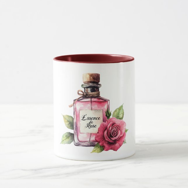 Taza Flor de rosa rosa romántica (Centro)
