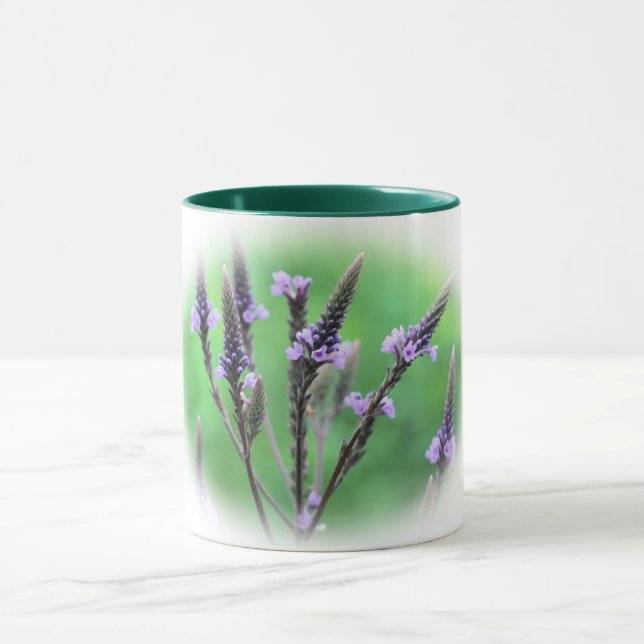 Taza Flor de Verbena Encantadora Personalizada (Centro)