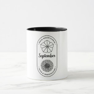 Taza Flor del Mes de Nacimiento Septiembre Aster Gloria
