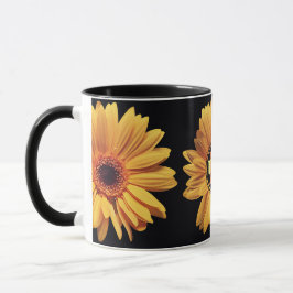Taza Flor elegante de la margarita del monograma del