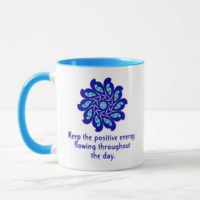 Taza Flor Elegante, Personalizada Blue Evil Eye Sliced (Izquierda)
