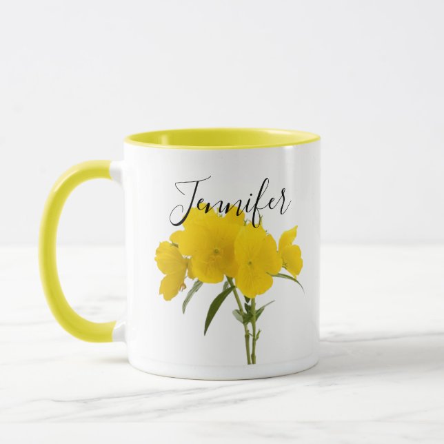 Taza Flor en el mes de nacimiento-Febrero personalizado (Izquierda)