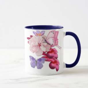 Taza Flor exótica mariposa