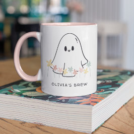 Taza Flor fantasma de Halloween