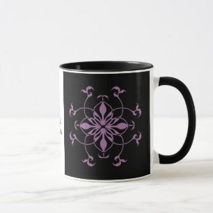 Taza Flor gótica púrpura y negra