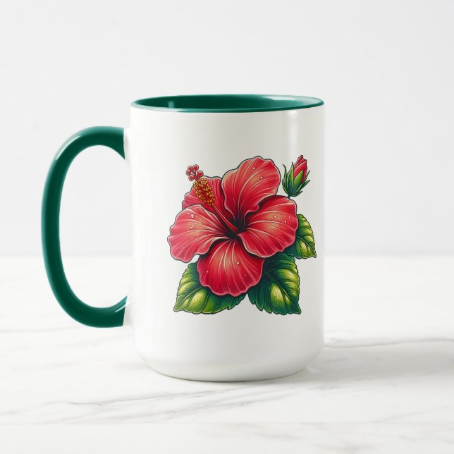 Taza Flor hibiscus combo grande (Izquierda)