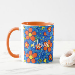 Taza Flor naranja En El Agua