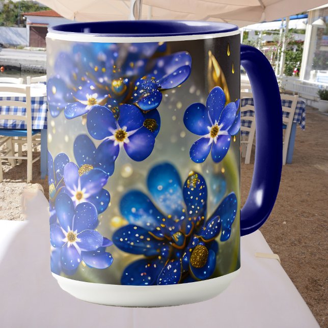 Taza Flor olvidadiza con acentos dorados (Subido por el creador)
