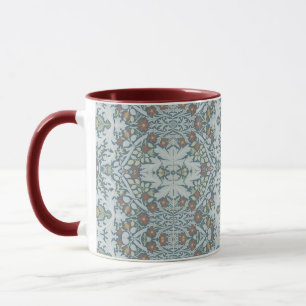 Taza Flor otoñal de color rojo floral William Morris