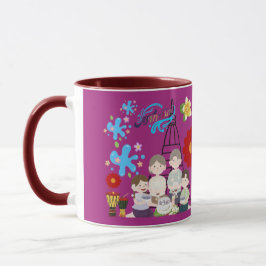 Taza Flor perfumada salpicadura magenta