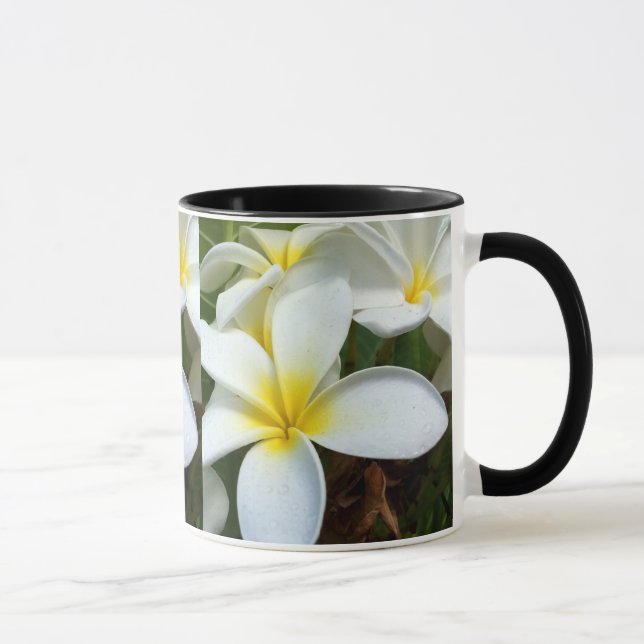 Taza Flor Plumeria de Hawái Blanca (Derecha)
