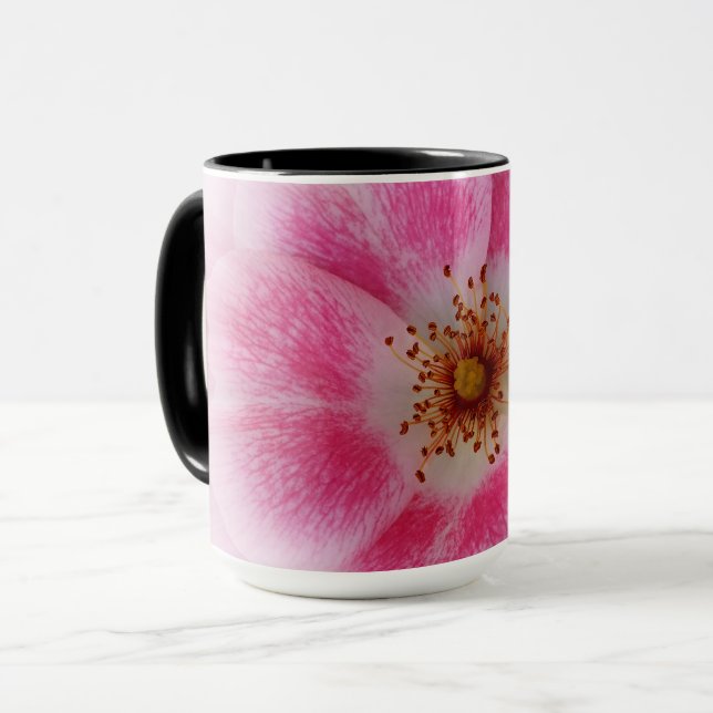Taza flor rosa brillante (Anverso izquierdo)