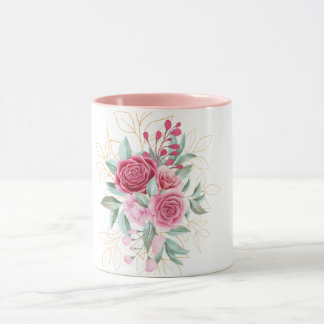 Taza Flor rosa combinable
