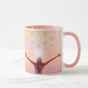 Taza Flor rosa de la peluca de la vida - Diseño femenin