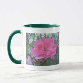 Taza flor rosa rosa rosa rosa