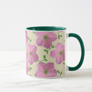 Taza Flor rosada botánica del verano dulce