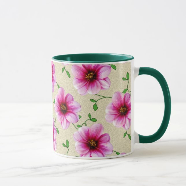 Taza Flor rosada botánica del verano dulce (Derecha)