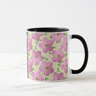 Taza Flor rosada botánica del verano dulce con nombre