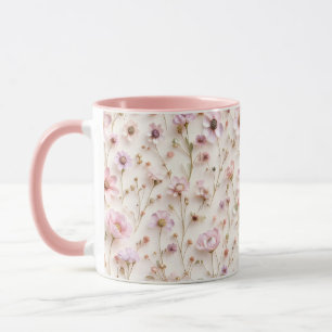 Taza Flor silvestre 3D bonito En Rosa Y Lílago