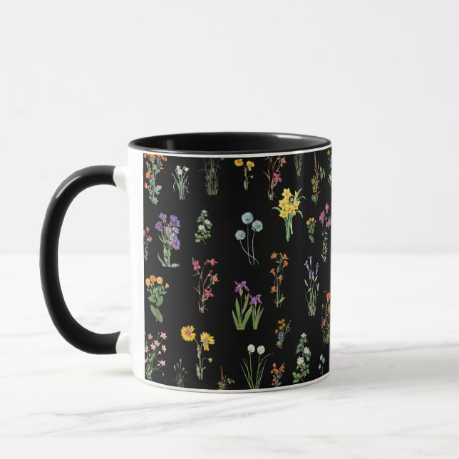 Taza Flor silvestre Black Botanical Floral (Izquierda)