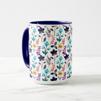 Taza Flor silvestre de otoño azul y morado de dos tonos