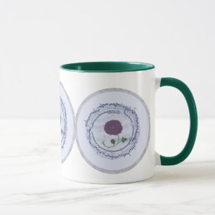 Taza Flor temprana del manuscrito de la música