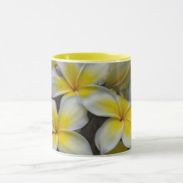 Taza Flor tropical Plumeria amarilla