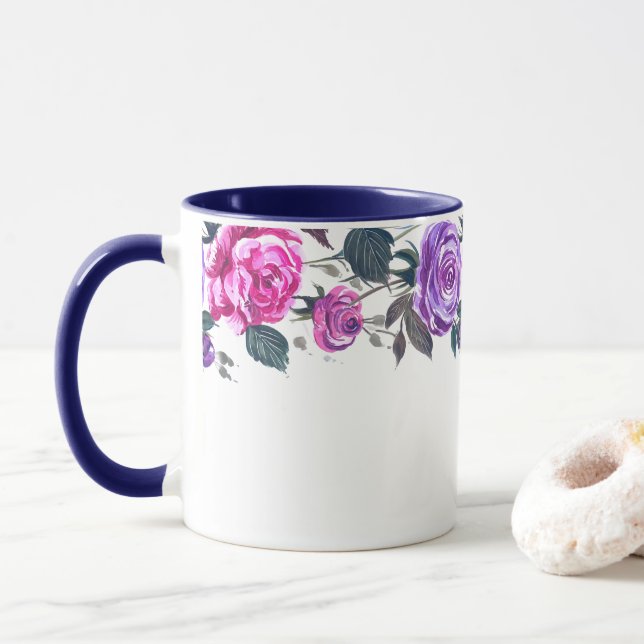 Taza floral (Con donut)