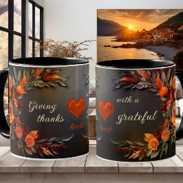 Taza Floral Agradecimientos Cardíacos