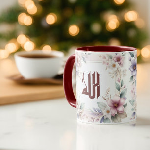 Taza Floral árabe caligrafía islámica alá