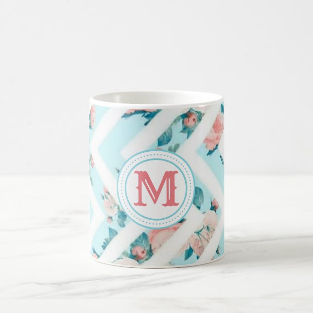 Taza floral azul de la obra clásica del modelo de (Centro)