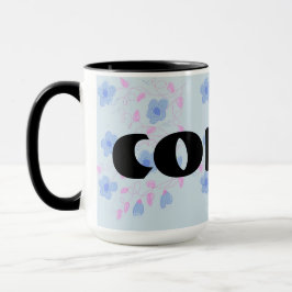 Taza Floral azul diseñado
