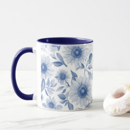 Taza Floral azul girasol