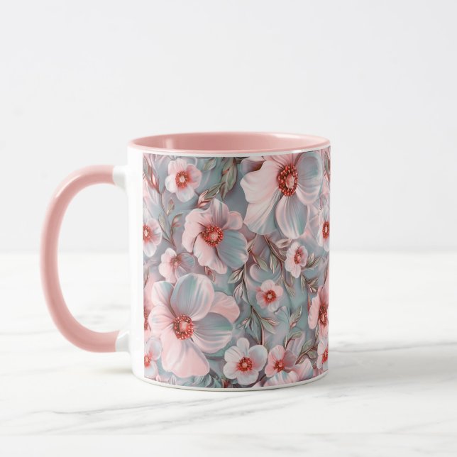 Taza Floral azul suave (Izquierda)