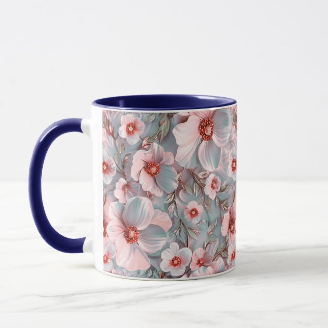 Taza Floral azul suave (Izquierda)