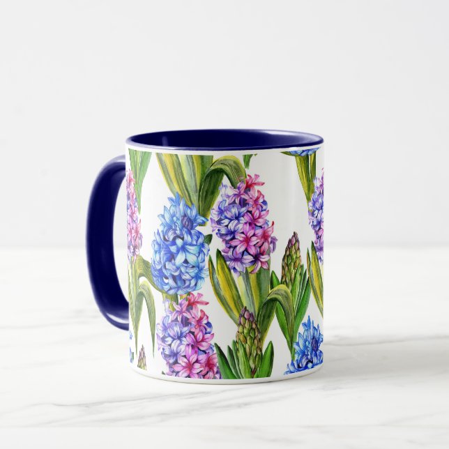 Taza Floral azul y morado de hipoacinina (Anverso izquierdo)