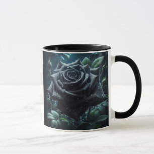 Taza Floral Black Rosa