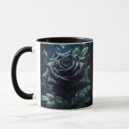 Taza Floral Black Rosa