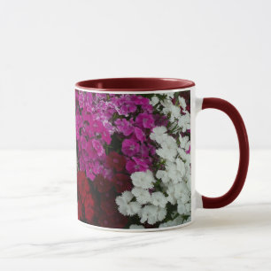 Taza Floral blanca, rosa y roja de Dianthus