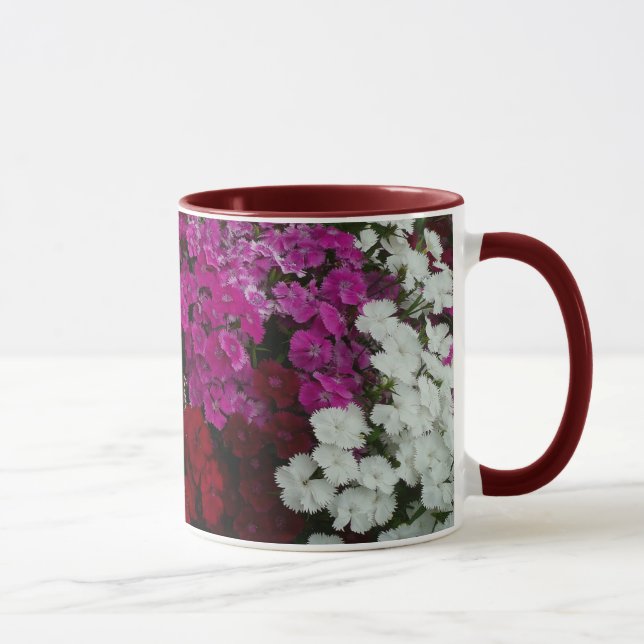 Taza Floral blanca, rosa y roja de Dianthus (Derecha)