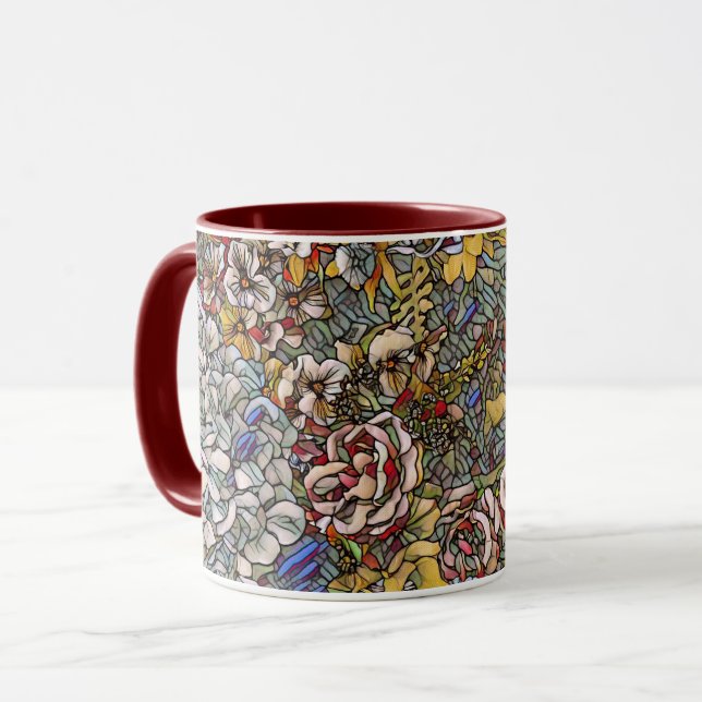 Taza Floral botánica de vidrio templado (Anverso izquierdo)