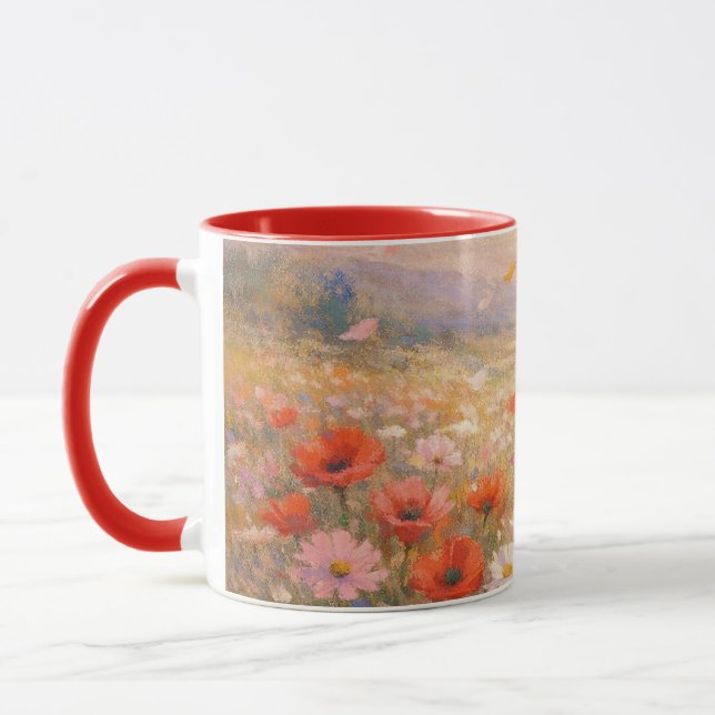 Taza Floral Breeze - Pastel Painting Style Art (Izquierda)