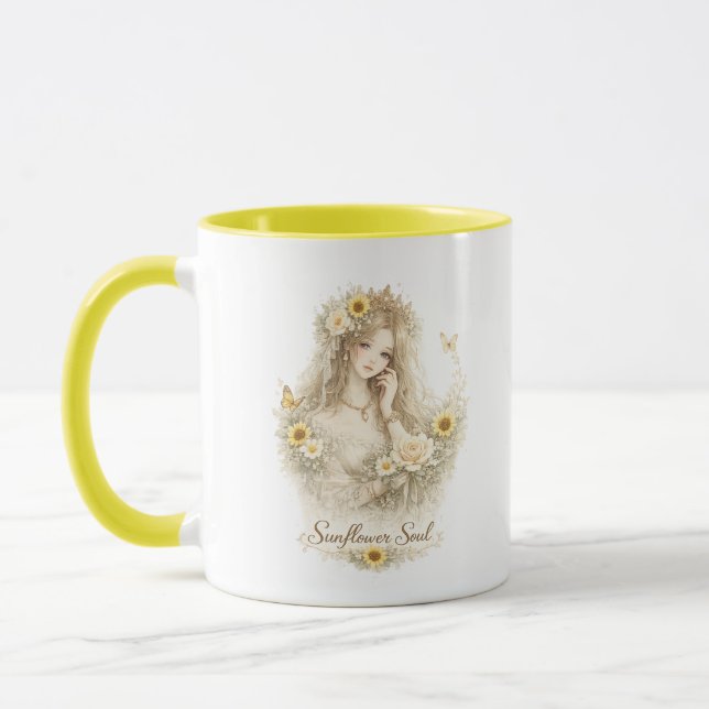 Taza Floral Chica Alma de Girasol (Izquierda)