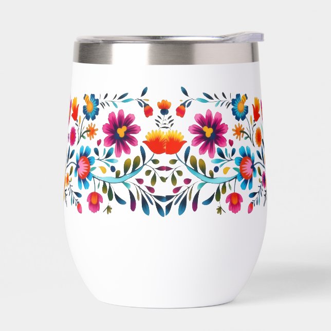 Taza floral colorida de estilo folk (Izquierdo)